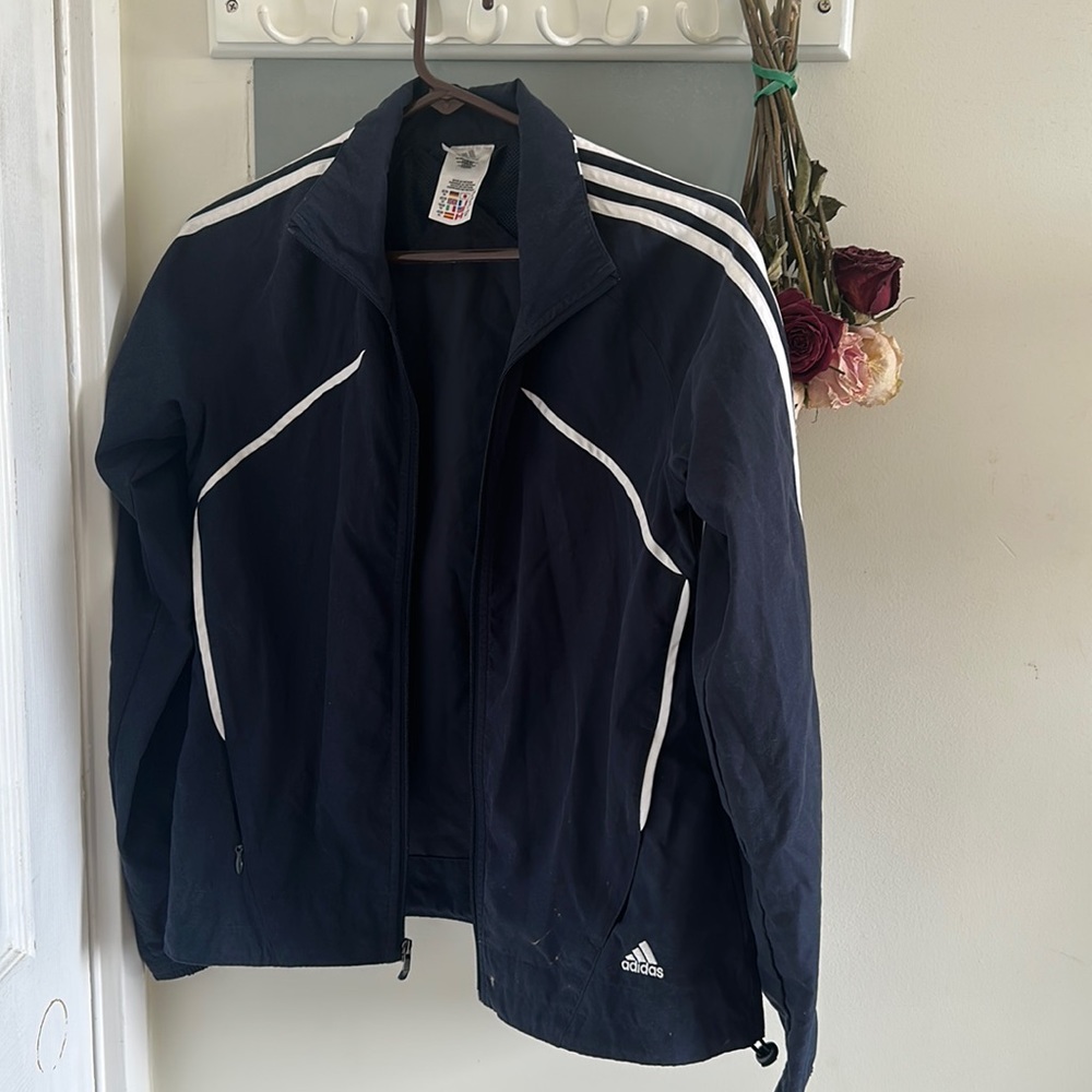 Adidas jacket Small. Good condition. Dark blue color